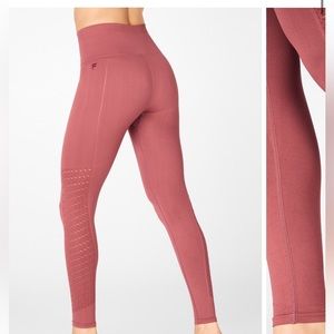 FABLETICS cooling, moisture wicking, white long tee with 7/8 leggings size small